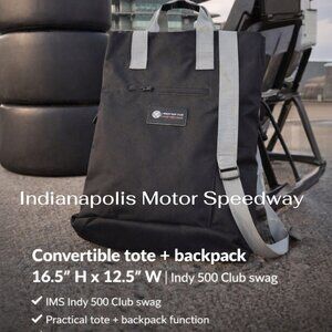 🏁 IMS Indy 500 Club Convertible Tote Backpack | Databank | Black